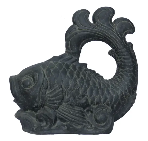 Product image 4 of the product “Balinese fish as watergame, 70cm Length | Cast stone, handcrafted & coloured ”